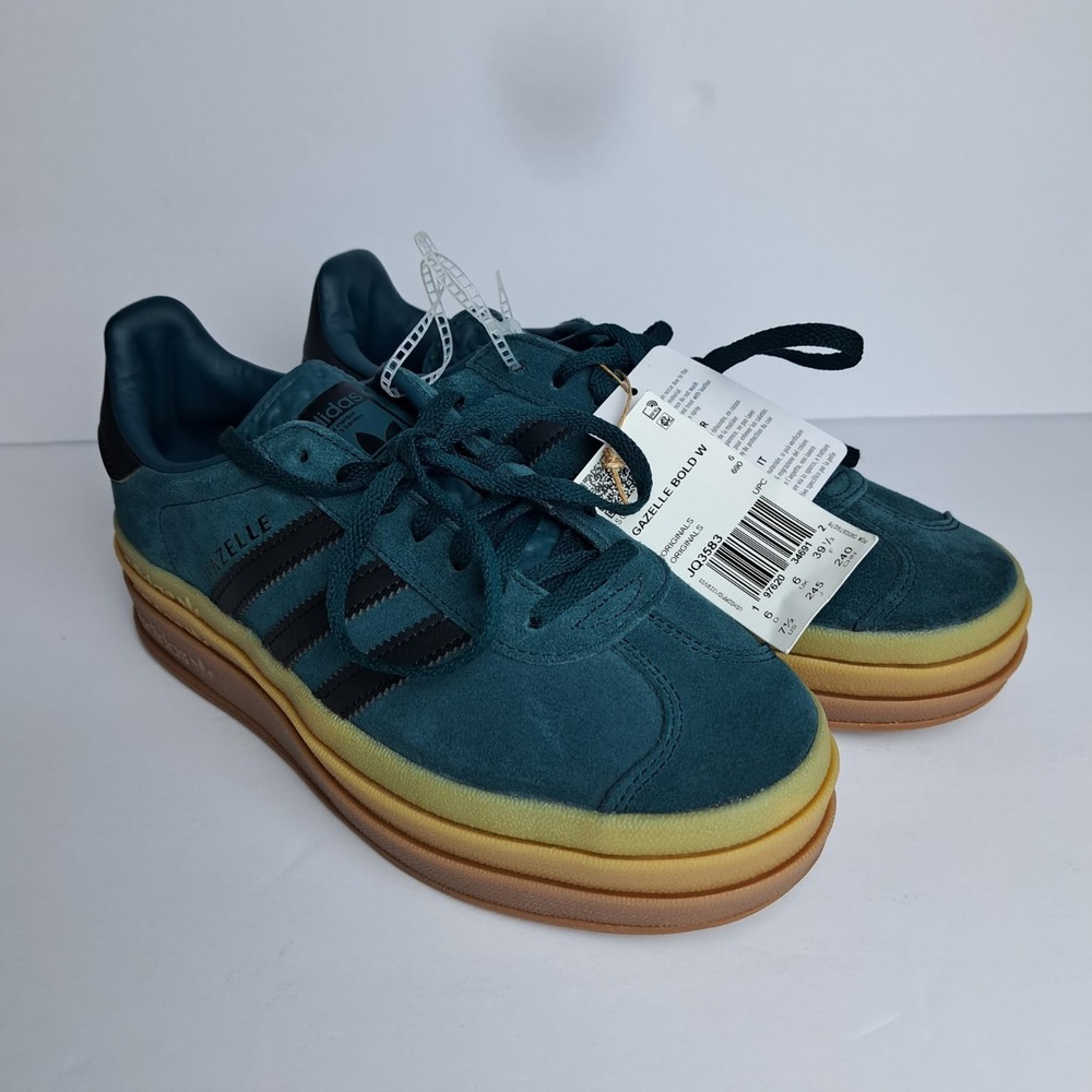 Adidas Gazelle Bold Aurora Ivy Black Gum Womens  JQ3583 NEW Size 7.5 - Picture 2 of 11